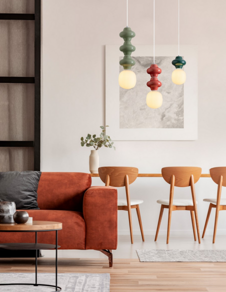 loftlampe pendellampe glas moderne design retro