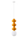 CLIO Loftlampe i porcelæn og opalglas Ø18 cm 1 x E14 - Orange/Opalhvid