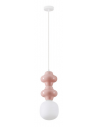 CLIO Loftlampe i porcelæn og opalglas Ø18 cm 1 x E14 - Pink/Opalhvid