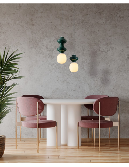 loftlampe pendellampe glas moderne design retro