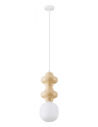 CLIO Loftlampe i porcelæn og opalglas Ø18 cm 1 x E14 - Gul/Opalhvid