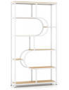 Bogreol i metal og møbelplade H175 x B95 x D30 cm - Hvid/Natur
