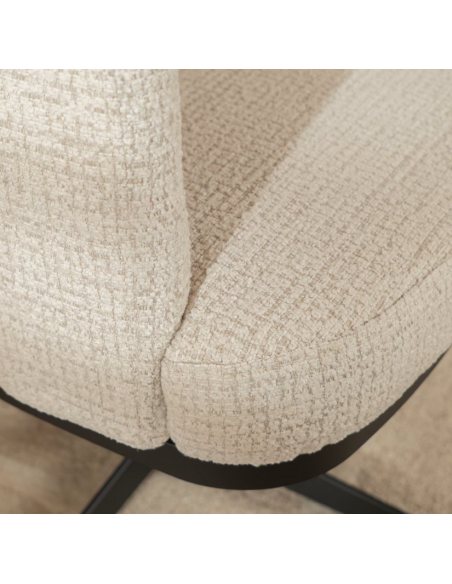 lænestol loungestol stof moderne design drejefod drej drejefunktion beige