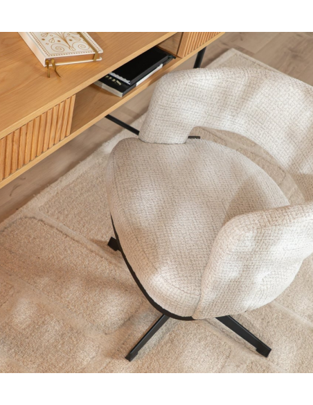 lænestol loungestol stof moderne design drejefod drej drejefunktion beige