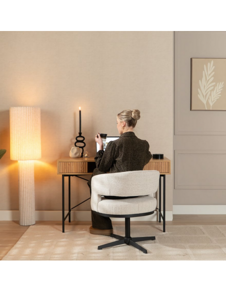 lænestol loungestol stof moderne design drejefod drej drejefunktion beige