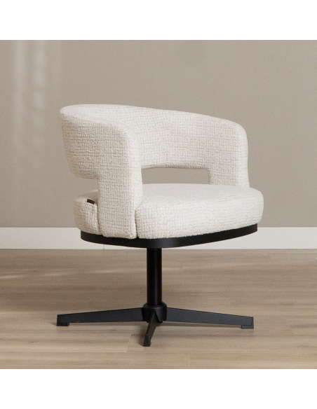 lænestol loungestol stof moderne design drejefod drej drejefunktion beige