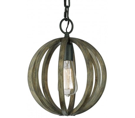Allier Loftlampe Ø52,1 cm 4 x E14 - Rustikt træ/Jern