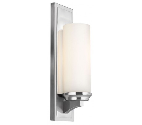 Billede af Amalia Badeværelseslampe i stål og glas H40,6 cm 1 x G9 LED - Poleret krom/Hvid