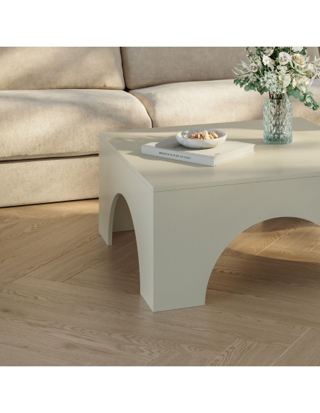sofabord sidebord stuemøbler rundt moderne design beige
