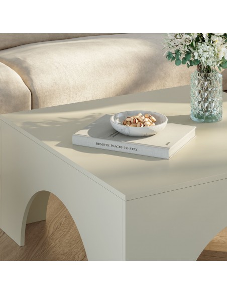 sofabord sidebord stuemøbler rundt moderne design beige