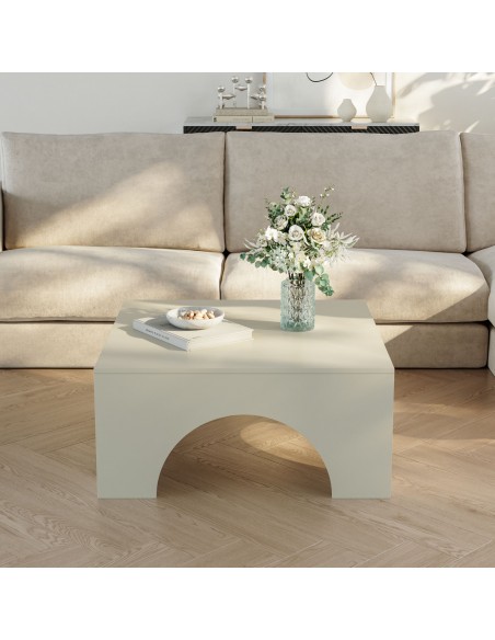 sofabord sidebord stuemøbler rundt moderne design beige