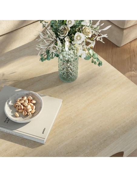 sofabord sidebord stuemøbler moderne design travertin sten