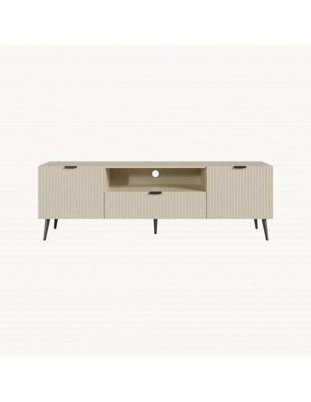 tvbord med opbevaring træ eg opbevaring stuemøbler sand beige