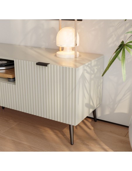 tvbord med opbevaring træ eg opbevaring stuemøbler sand beige