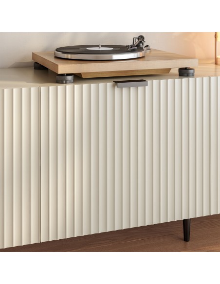 tvbord med opbevaring træ eg opbevaring stuemøbler sand beige