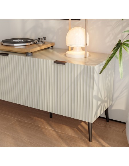 tvbord med opbevaring træ eg opbevaring stuemøbler sand beige