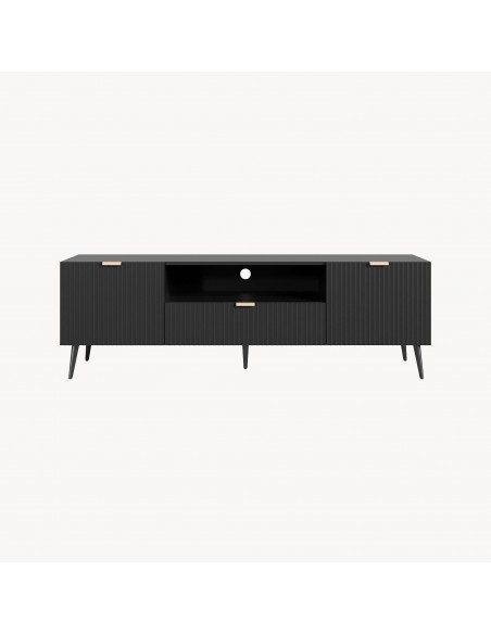 tvbord med opbevaring træ eg opbevaring stuemøbler sort