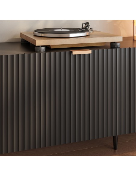 tvbord med opbevaring træ eg opbevaring stuemøbler sort