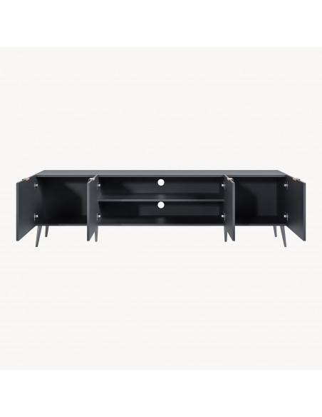 tvbord med opbevaring træ eg opbevaring stuemøbler sort