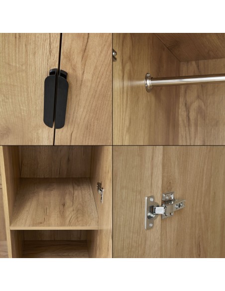 klædeskab træ eg skab soveværelse garderobe