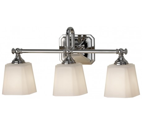 Concord Badeværelseslampe i stål og glas B35,6 cm 2 x G9 LED - Poleret krom/Hvid