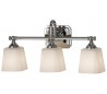 Concord Badeværelseslampe i stål og glas B53,3 cm 3 x G9 LED - Poleret krom/Hvid