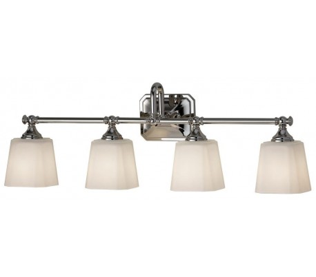 Se Concord Badeværelseslampe i stål og glas B76,2 cm 4 x G9 LED - Poleret krom/Hvid hos Lepong.dk