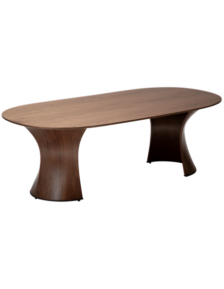 ovalt sofabord træ danform dan-form design dansk moderne valnød