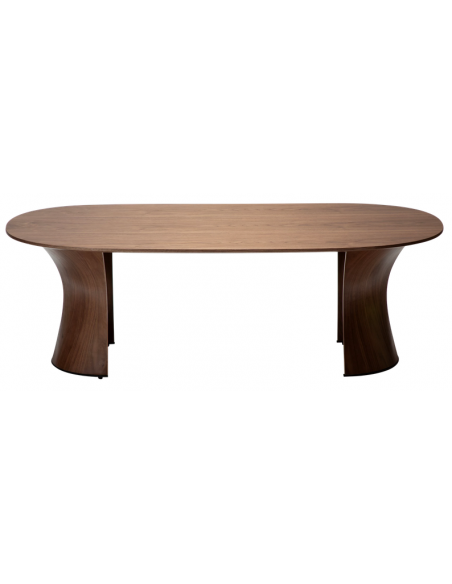 ovalt sofabord træ danform dan-form design dansk moderne valnød