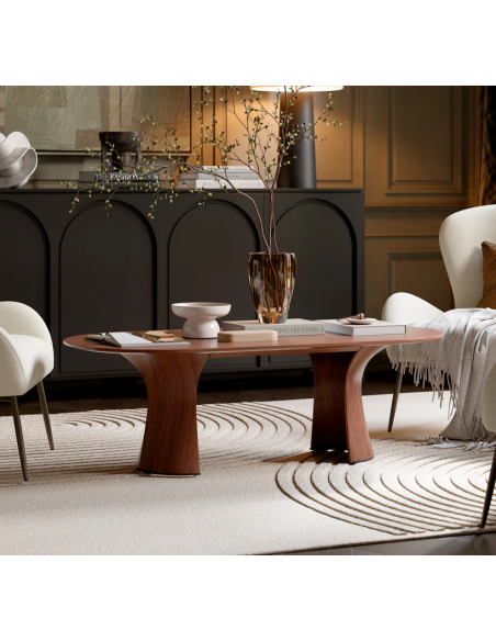 ovalt sofabord træ danform dan-form design dansk moderne valnød