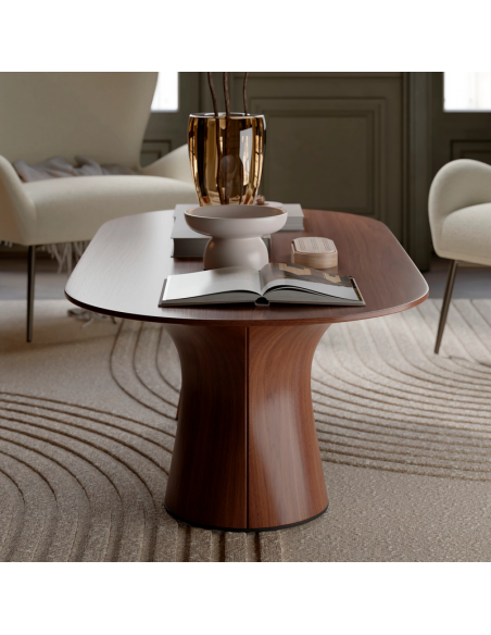 ovalt sofabord træ danform dan-form design dansk moderne valnød