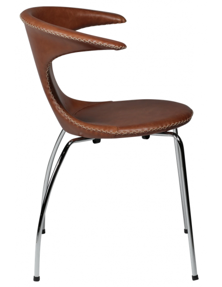 spisebordsstole armlæn brun cognac ægte læder danform dan form dansk design moderne