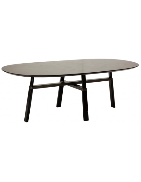 ovalt spisebord 220 træ danform dan-form design dansk moderne sort