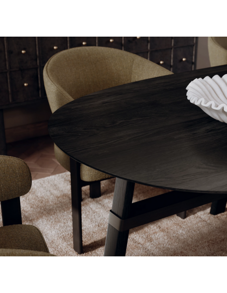 ovalt spisebord 220 træ danform dan-form design dansk moderne sort