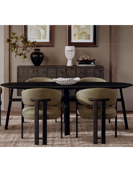 ovalt spisebord 220 træ danform dan-form design dansk moderne sort