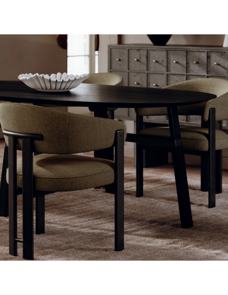 ovalt spisebord 220 træ danform dan-form design dansk moderne sort