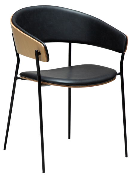 spisebordsstole armlæn sort læder danform dan form dansk design moderne