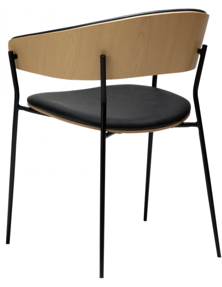 spisebordsstole armlæn sort læder danform dan form dansk design moderne