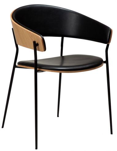 spisebordsstole armlæn sort læder danform dan form dansk design moderne eg