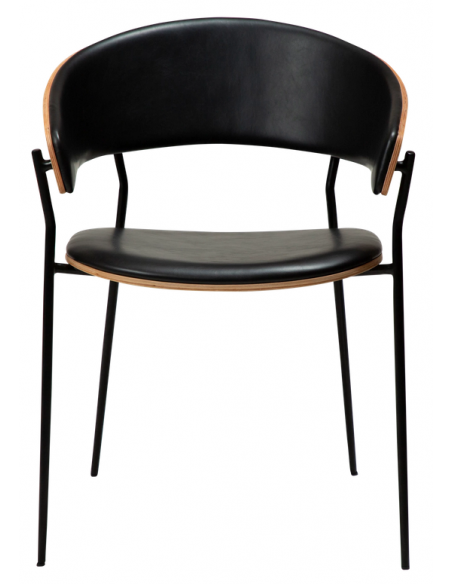 spisebordsstole armlæn sort læder danform dan form dansk design moderne eg