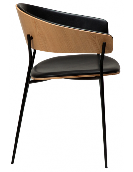 spisebordsstole armlæn sort læder danform dan form dansk design moderne eg