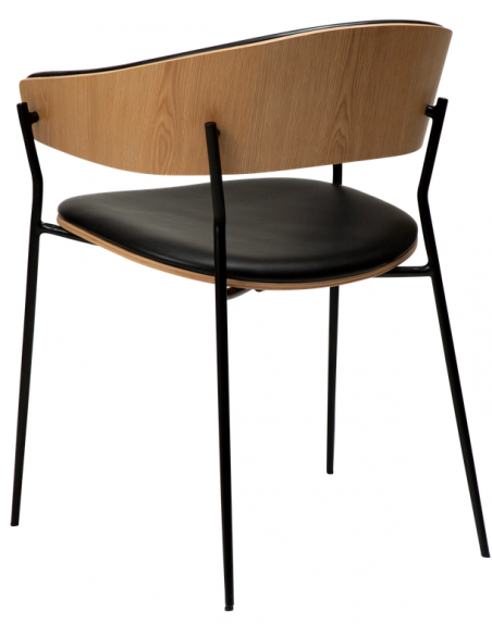 spisebordsstole armlæn sort læder danform dan form dansk design moderne eg