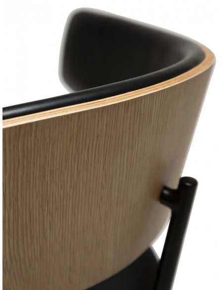 spisebordsstole armlæn sort læder danform dan form dansk design moderne eg