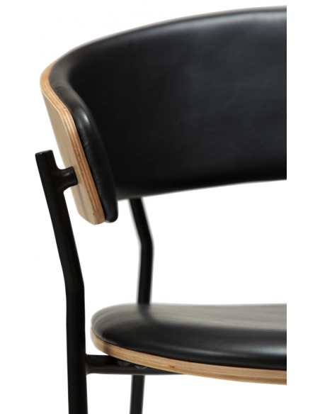 spisebordsstole armlæn sort læder danform dan form dansk design moderne eg