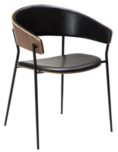 spisebordsstole armlæn sort læder danform dan form dansk design moderne valnød