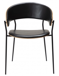 spisebordsstole armlæn sort læder danform dan form dansk design moderne valnød 2