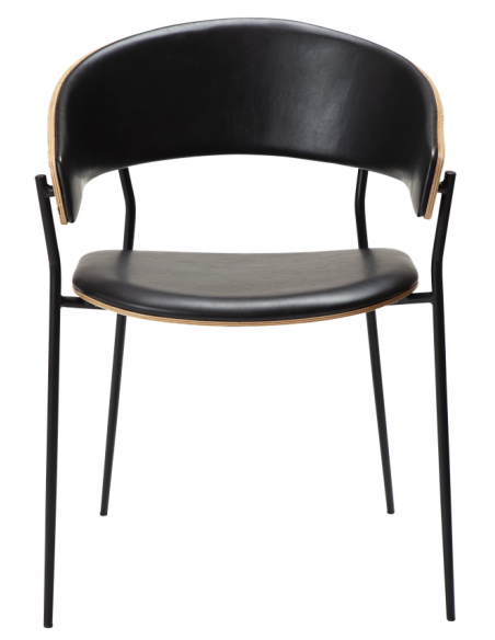 spisebordsstole armlæn sort læder danform dan form dansk design moderne valnød