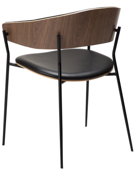 spisebordsstole armlæn sort læder danform dan form dansk design moderne valnød