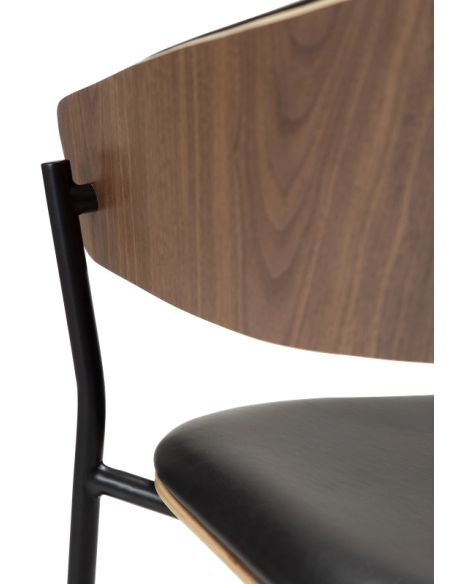 spisebordsstole armlæn sort læder danform dan form dansk design moderne valnød