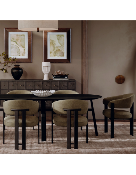 spisebordsstole armlæn stof boucle danform dan form dansk design moderne